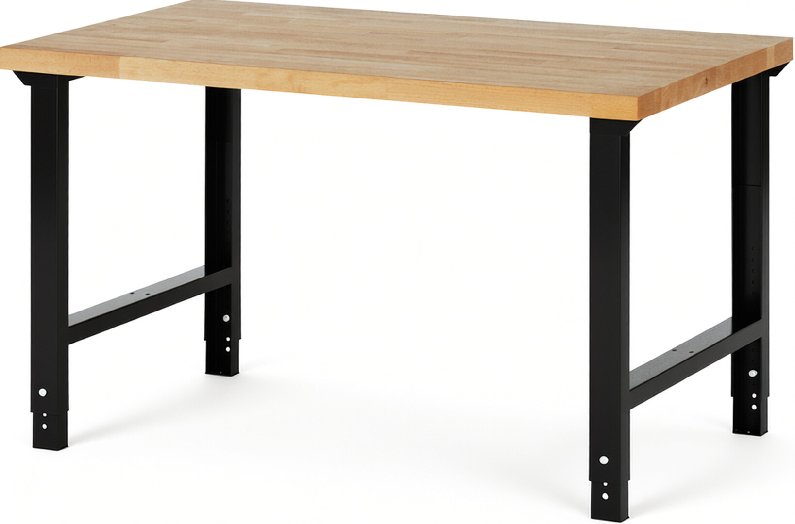 RAU Werkbank schwarz - Breite 150 cm - Tiefe 90 cm - Höhe 114 cm - Buche-Massiv Arbeitsplatte 40 mm