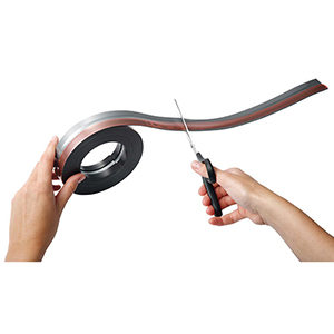 Magnetclip, selbstklebend, Rolle 5 m lang, 17 mm hoch, metallic silber