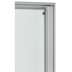 Schaukasten, BxTxH 500x27x380 mm, 2xDIN A4, Aluprofile rot, ESG-Glas, Rückwand weiß, magneth.