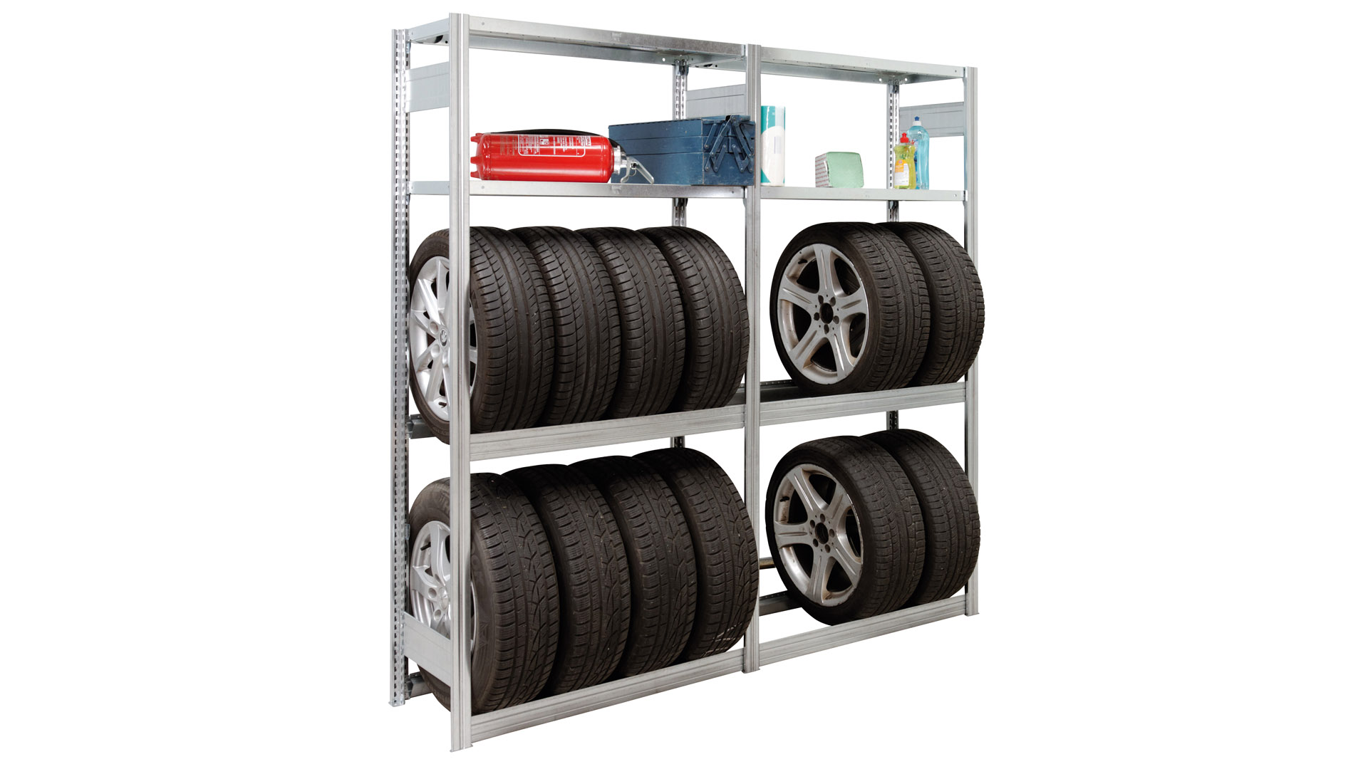 Fachbodenregal BERT - Breite: 100,5 cm - Tiefe: 40 cm - Höhe: 200 cm - 8 Böden - Grundregal