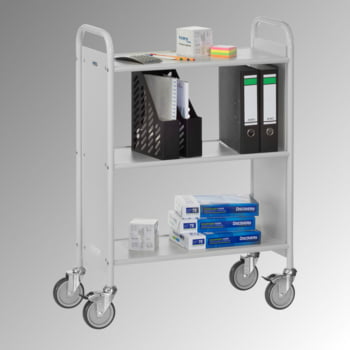 Fetra - Bürowagen m. Rückwand - 150 kg - (BxT) 350 x 720 mm - 2 Fächer