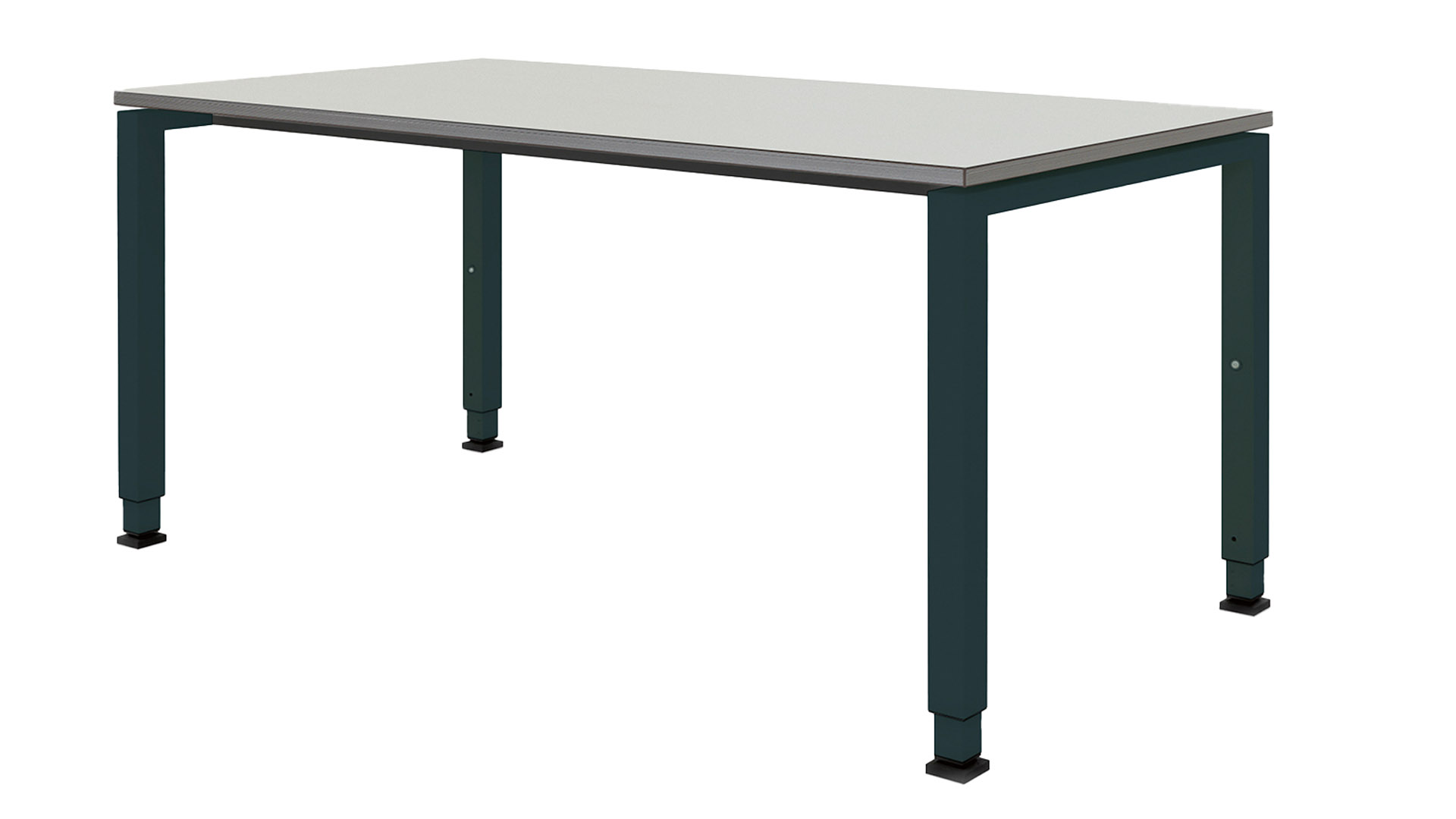 Schreibtisch, BxTxH 2200x900x650-850 mm, 4-Fuß Quadratrohr, Platte ahorn, ABS Umleimer, Gestell anthrazitgrau