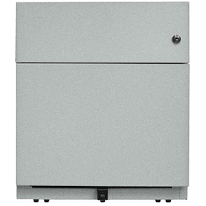 Rollcontainer, BxTxH 420x565x495 mm, 1 Schublade, 1 Hängeregistratur, seitliche Griffleisten, silber