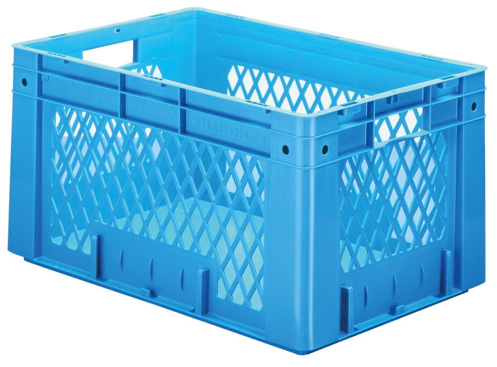 Schwerlast Eurobox - Eurokiste - Volumen 12 l - Boden geschlossen, Wände durchbrochen - 145 x 300 x 400 mm (HxBxT) - VE 4 Stk. - ROT