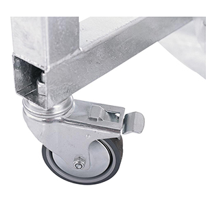 Styropor-Müllsackständer, fahrbar mit 4 Lenkrollen, Quadratrohr, steckbar, für 1000 l Säcke, eisenglimmer, BxTxH 730x695x950/1230 mm