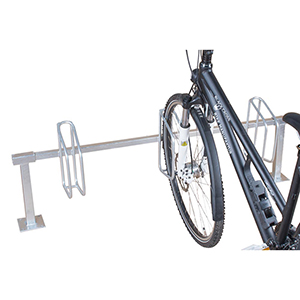 Fahrradständer, Stahl verzinkt, einseitig, Radeinstellung 500 mm, Einbetonieren, 3er Stand,  Gesamtl. 1500 mm