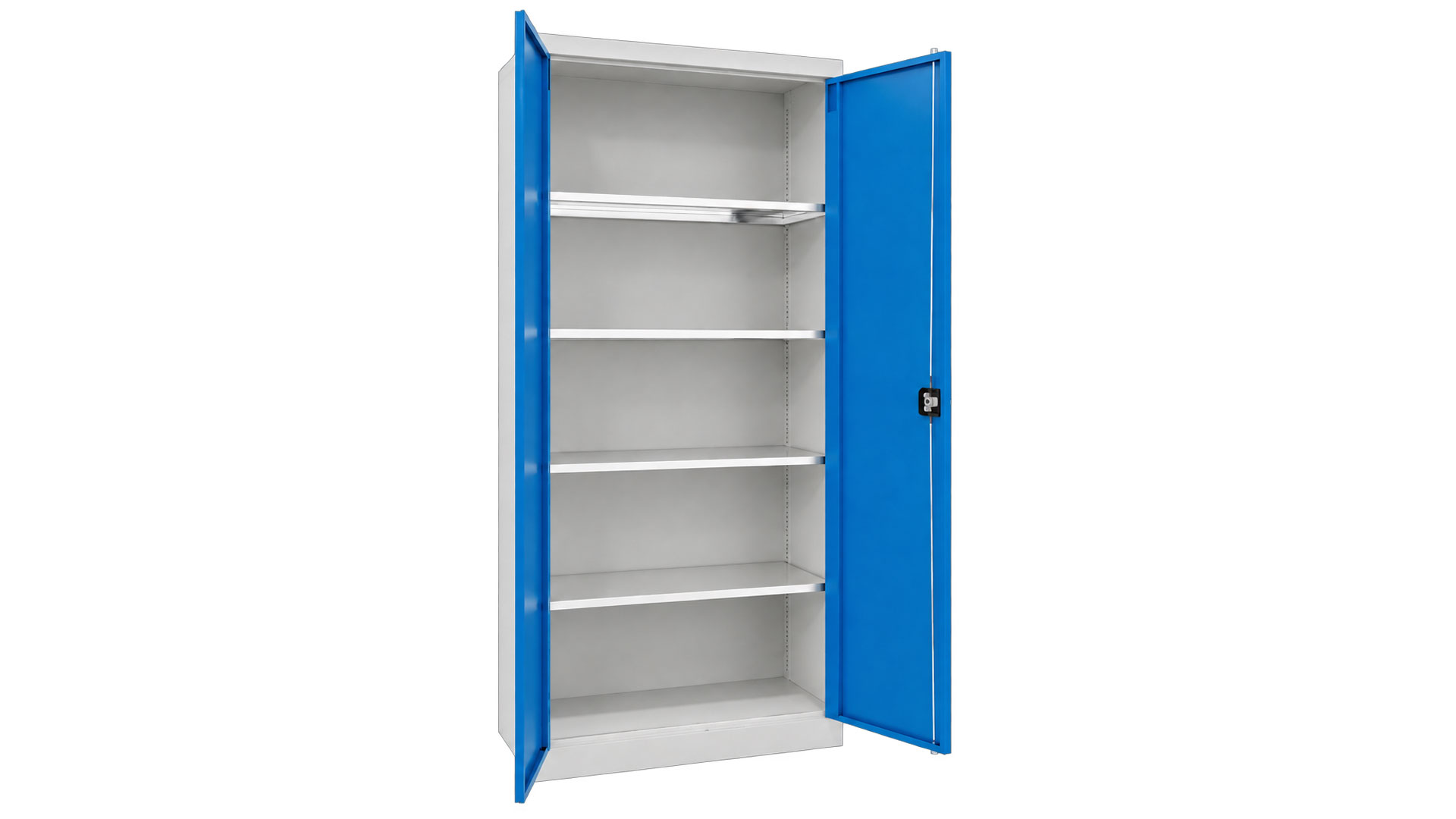 Flügeltürenschrank, Vollblechtüren, 4 verzinkte Böden, BxTxH 1000x500x1950 mm, RAL 7035/5012