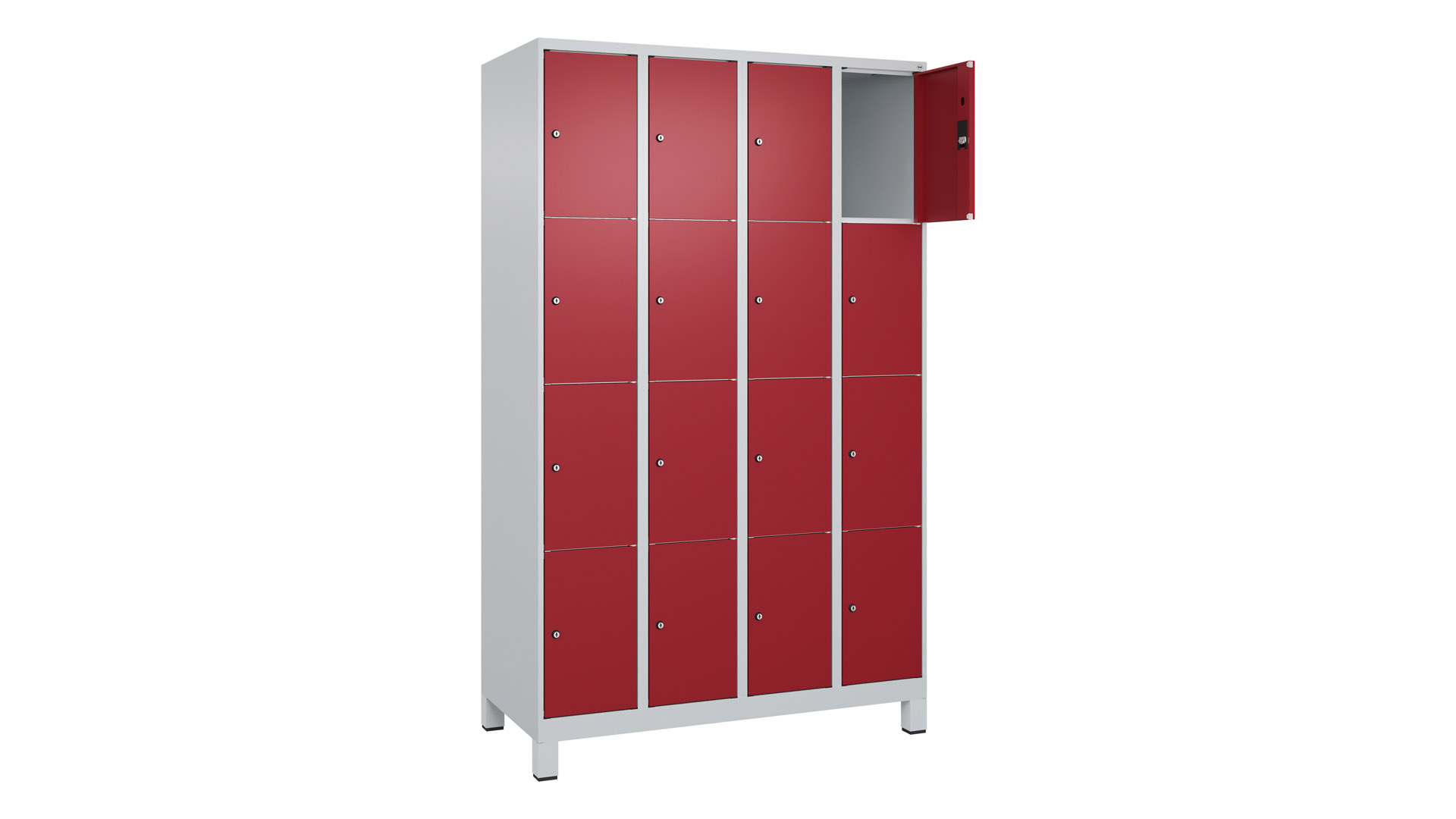 Fächerschrank, Breite 120 cm, Höhe 195 cm, Tiefe 50 cm, 16 Fächer