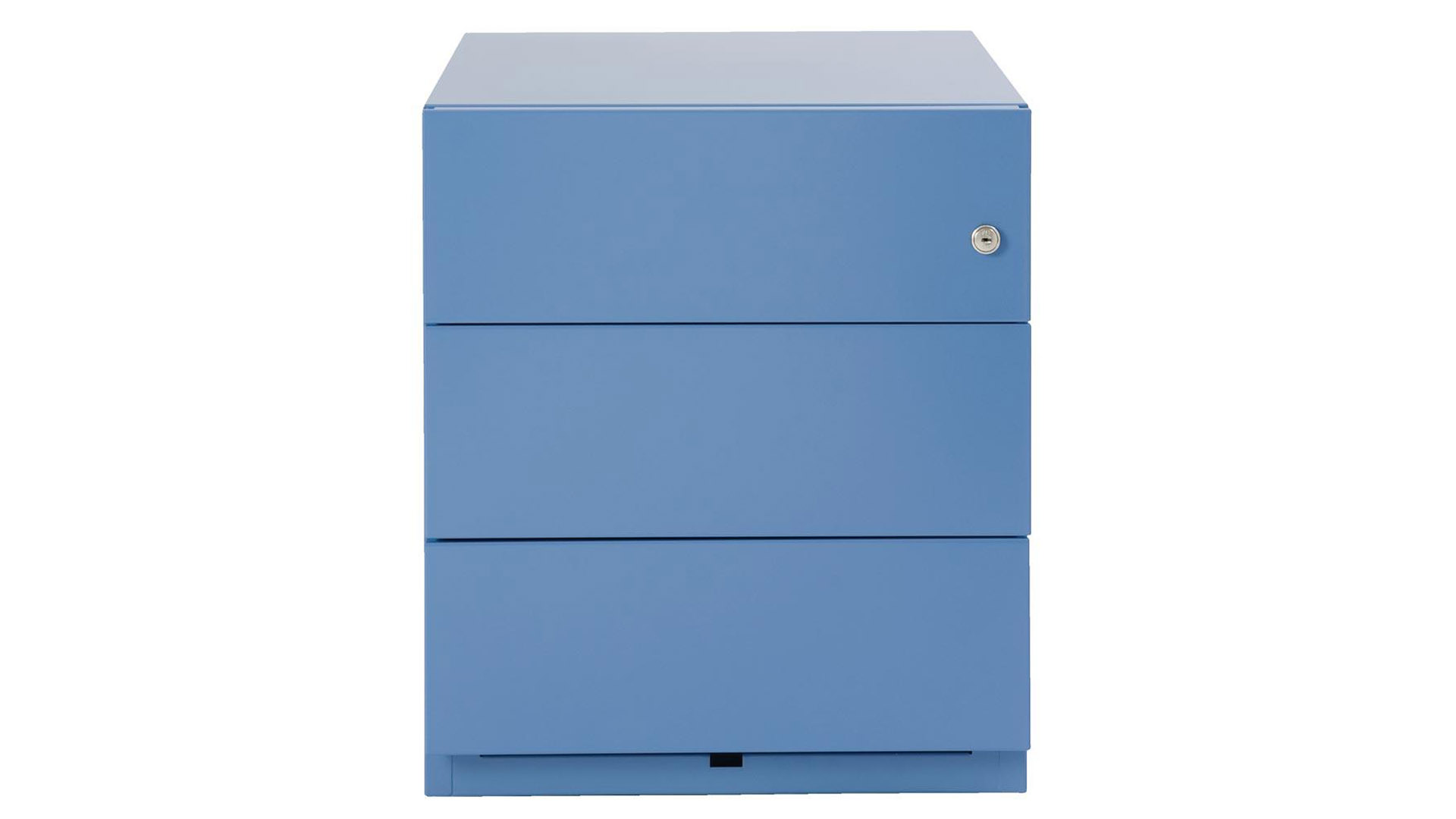 Rollcontainer, BxTxH 420x565x495 mm, 3 Schubladen, seitliche Griffleisten, hellblau