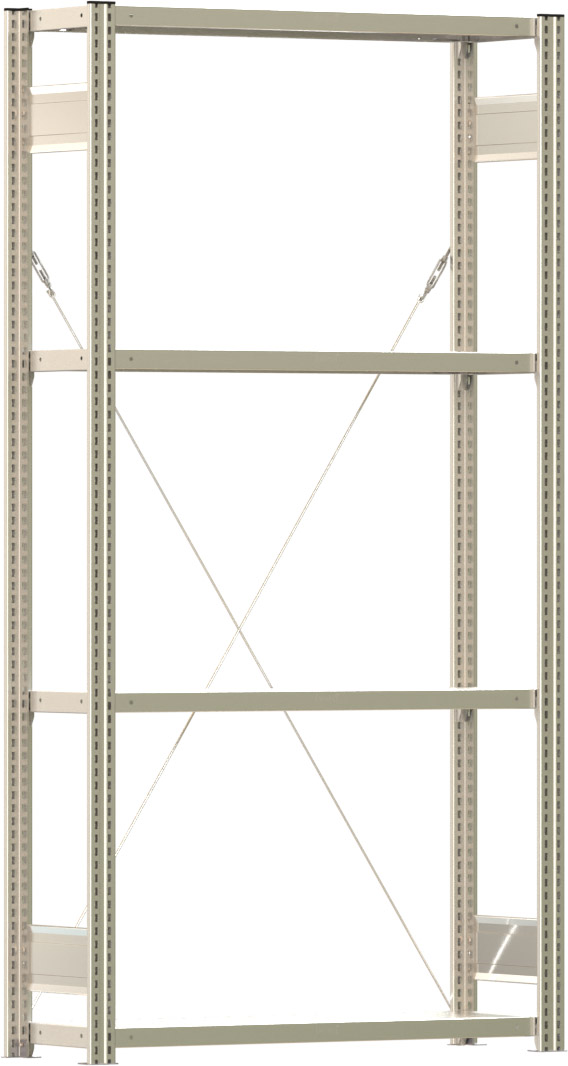 Fachbodenregal BERT - Breite: 100,5 cm - Tiefe: 30 cm - Höhe: 200 cm - 4 Böden - Grundregal