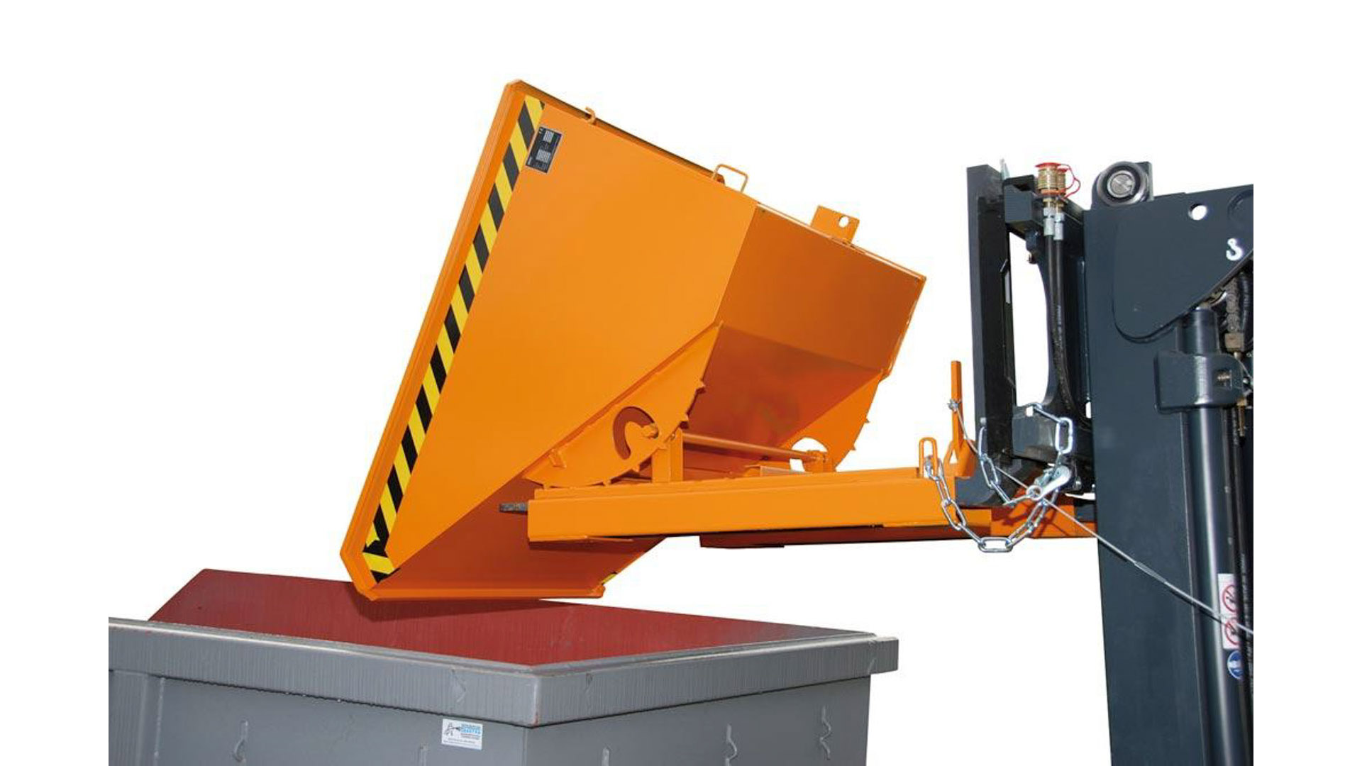 Kippbehälter - Abrollsystem - Volumen 900 l - Traglast 1.000 kg - 835 x 1.570 x 1.260 mm (HxBxT) - lichtblau (RAL 5012)