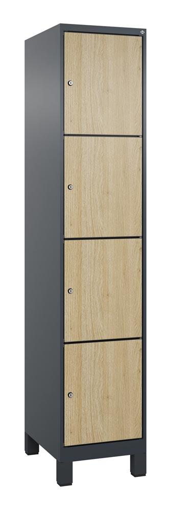 Fächerschrank mit MDF Türen, Breite 40 cm, Höhe 195 cm, Tiefe 50 cm, 4 Fächer