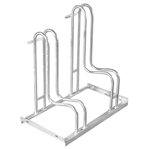 Fahrradständer - Standparker, Stahl verzinkt, einseitige Radeinstellung, Radabstand 390 mm, Hoch-/Tiefstellung, 2er Stand, Länge 780 mm