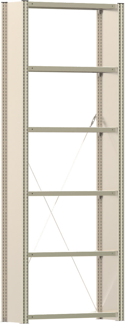 Fachbodenregal BERT - Breite: 87,5 cm - Tiefe: 30 cm - Höhe: 250 cm - 6 Böden - Grundregal