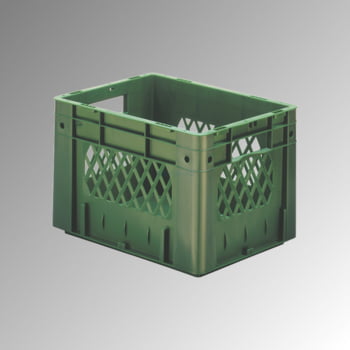 Schwerlast Eurobox - Eurokiste - Volumen 23 l - Boden geschlossen, Wände durchbrochen - 270 x 300 x 400 mm (HxBxT) - VE 4 Stk. - BLAU (Beispielabbildung in grün)