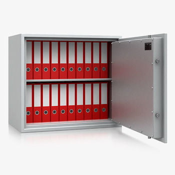 Massiver Wertschutzschrank, Tresor, Safe, VdS Klasse 0/N, 1 Fachboden, feuerhemmend, definierter Einbruchschutz, 770 x 870 x 495 mm (HxBxT)