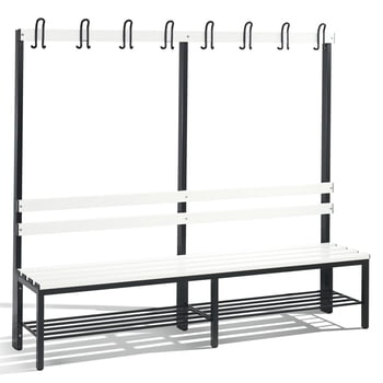 C+P Sitzbank für Umkleide und Garderobe, Breite 196 cm, Höhe 165 cm, Tiefe 40,3 cm