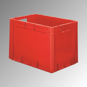 Schwerlast Eurobox - Eurokiste - Volumen 76 l - Boden und Wände geschlossen - 420 x 400 x 600 mm (HxBxT) - VE 2 Stk. - GRAU (Beispielabbildung in rot)