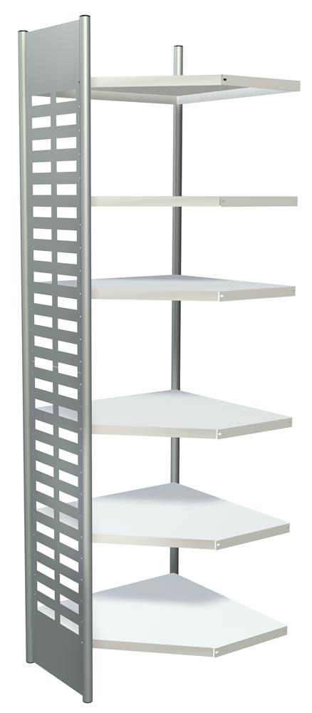 Büroregal, Eckfeld, BxTxH 400x400x2600 mm