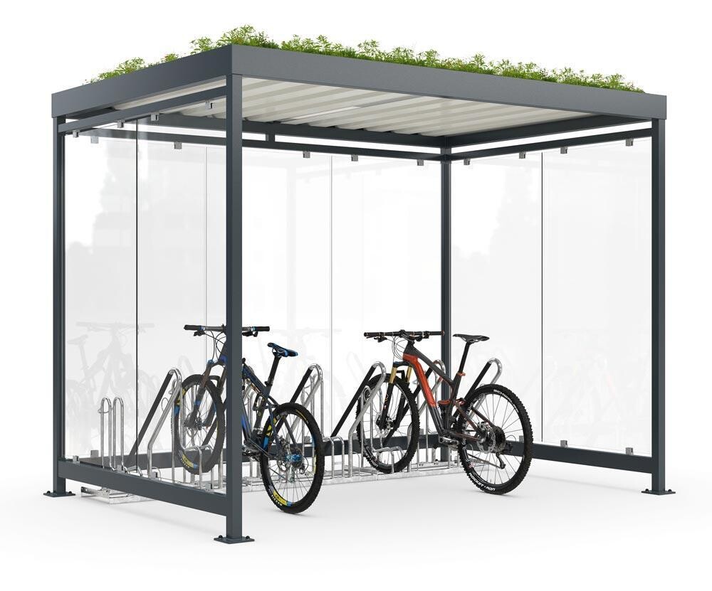 Fahrradüberdachung Set 7 - BxTxH 3180x2165x2510 mm - feuerverzinkt