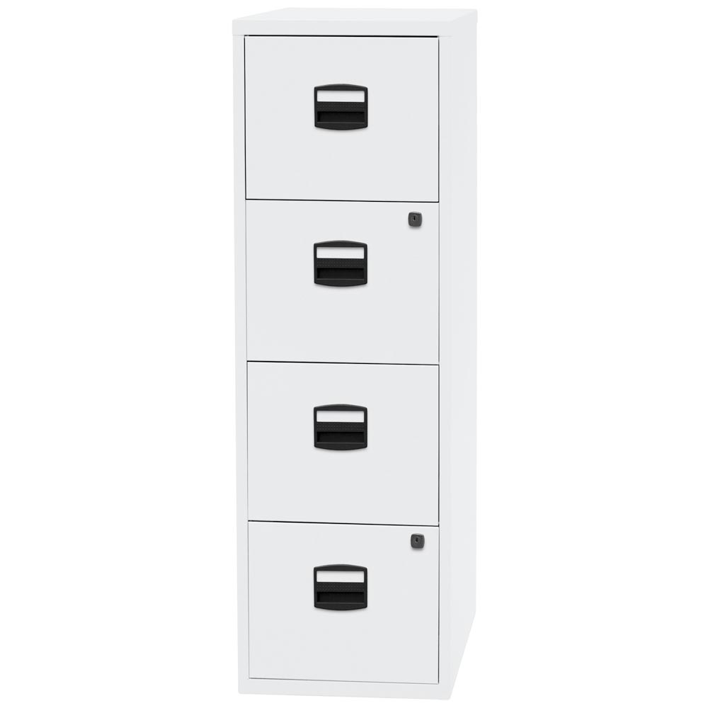 Bürocontainer, Standcontainer, BxTxH 413x400x1321 mm, 4 Hängeregistraturen, verkehrsweiß