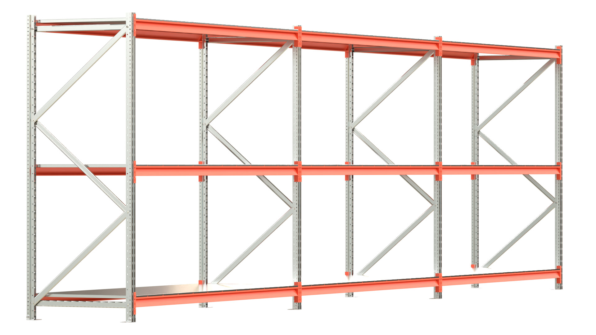 Weitspannregal EMMA - Höhe: 200 cm - Fachbreite: 225 cm - Tiefe: 80 cm - Set