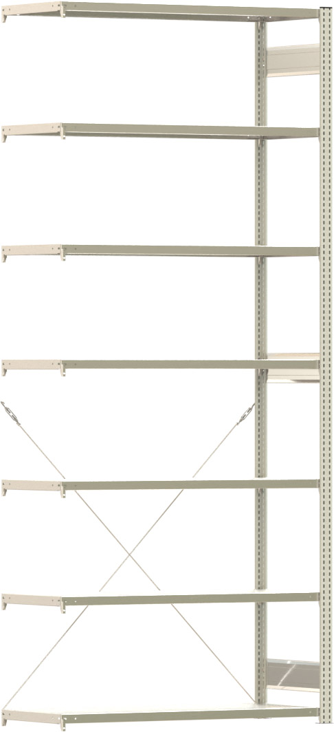 Fachbodenregal BERT - Breite: 128,5 cm - Tiefe: 50 cm - Höhe: 300 cm - 7 Böden - Anbauregal
