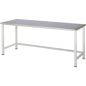 Werktisch, Unterbau 45x45 mm, Platte mit Stahlblechbelag, BxTxH 2000x800x825 mm