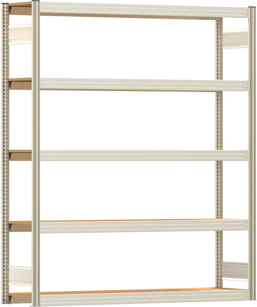 Fachbodenregal BERT - Breite: 169,5 cm - Tiefe: 40 cm - Höhe: 200 cm - 5 Böden - Grundregal