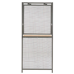 Ausgabeelement mit Tabelar für Trennwandsystem, Breite 1000 mm, Höhe 2200 mm, Farbe RAL 7037 staubgrau