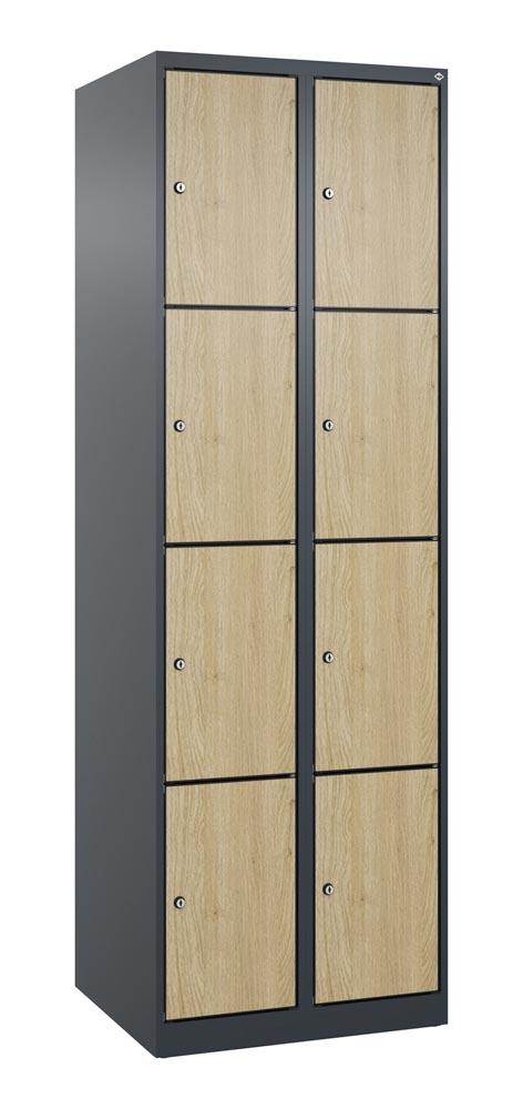 Fächerschrank mit MDF Türen, Breite 60 cm, Höhe 185 cm, Tiefe 50 cm, 8 Fächer