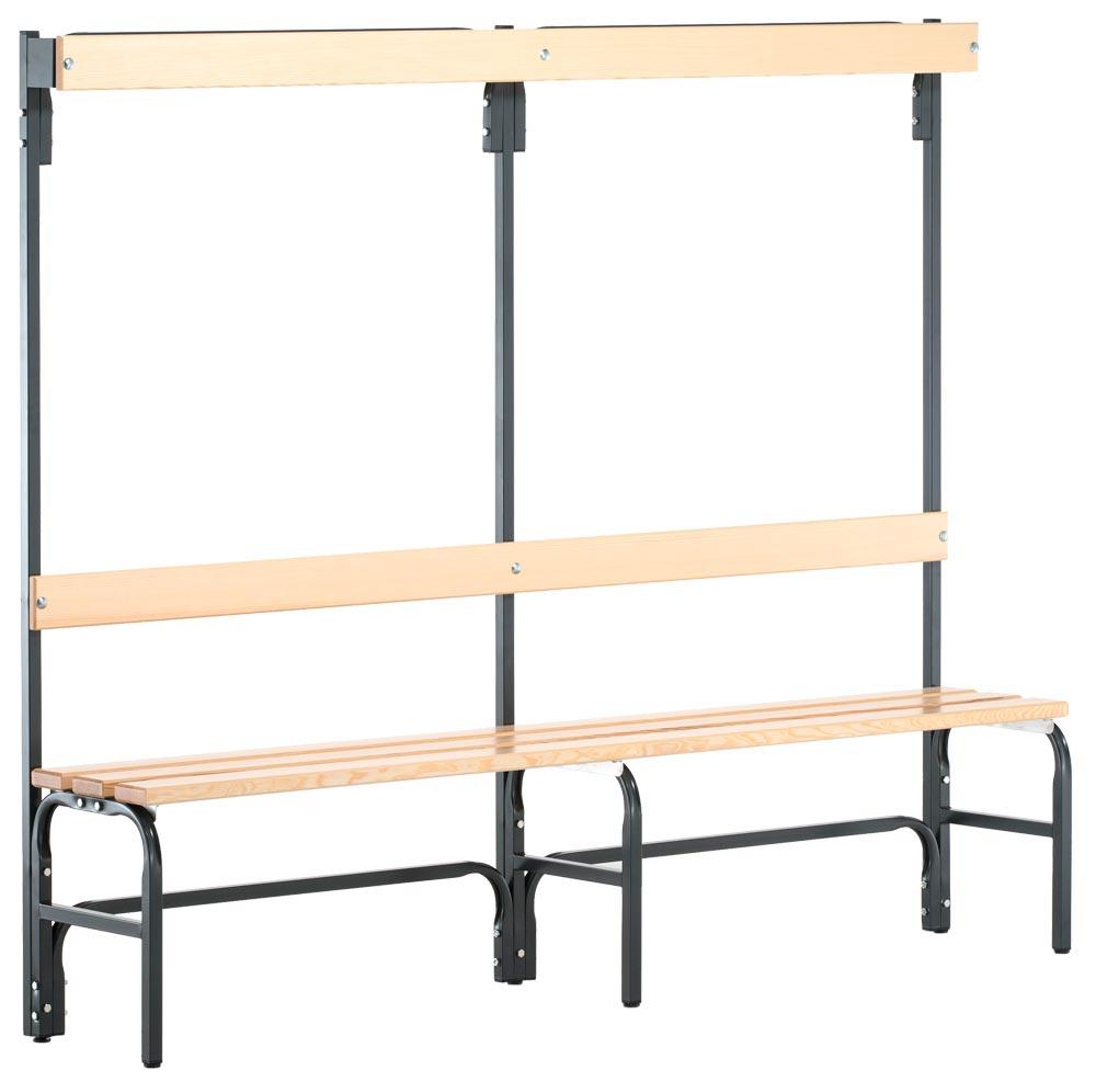 Garderobenbank, einseitig, Breite 150 cm, Höhe 165 cm, Tiefe 37,5 cm