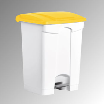 Wertstoffsammler aus Kunststoff - Volumen 70 l - 670 x 500 x 410 mm (HxBxT) - Behälter weiß - Deckel gelb