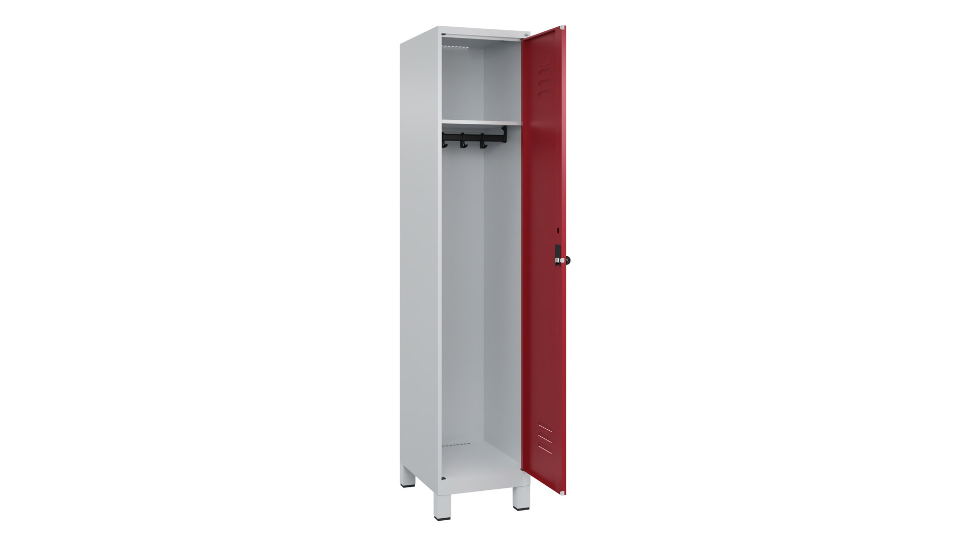 Spind - Garderobenschrank, Breite 40 cm, Höhe 195 cm, Tiefe 50 cm, 1 Abteile