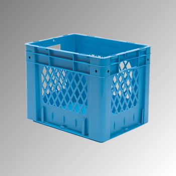 Schwerlast Eurobox - Eurokiste - Volumen 28 l - Boden geschlossen, Wände durchbrochen - 320 x 300 x 400 mm (HxBxT) - VE 4 Stk. - ROT (Beispielabbildung in blau)