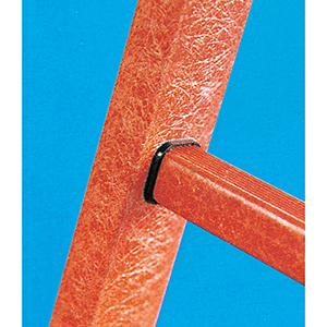 Kunststoff-Stehleiter, beidseitig begehbar, mit GFK-Holmen und GFK-Sprossen 30x30 mm, Leiterlänge 1880 mm, 2x6 Sprossen