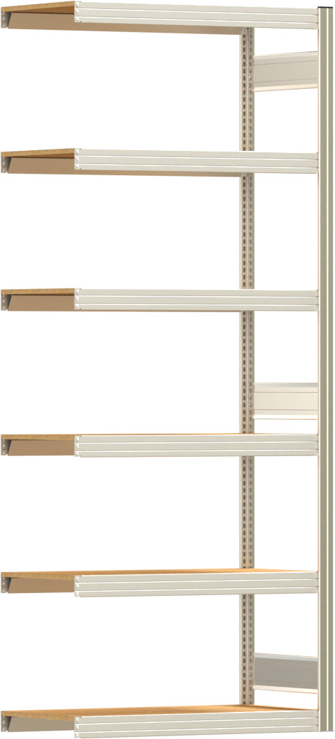 Fachbodenregal BERT - Breite: 100,5 cm - Tiefe: 50 cm - Höhe: 250 cm - 6 Böden - Anbauregal