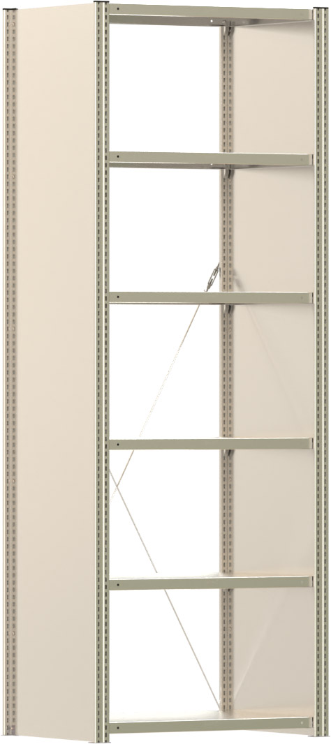 Fachbodenregal BERT - Breite: 87,5 cm - Tiefe: 60 cm - Höhe: 250 cm - 6 Böden - Grundregal