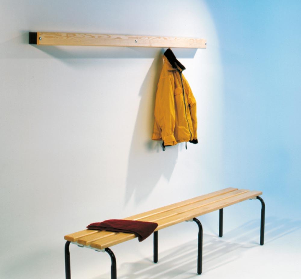 Garderobenbank, stapelbar, Sitzbank, Holzleisten TxH 450x450 mm, Länge 1015 mm, RAL 7016