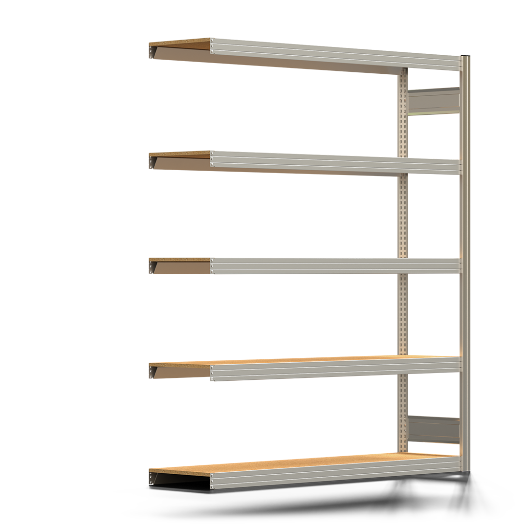Fachbodenregal BERT - Breite: 169,5 cm - Tiefe: 40 cm - Höhe: 200 cm - 5 Böden - Anbauregal