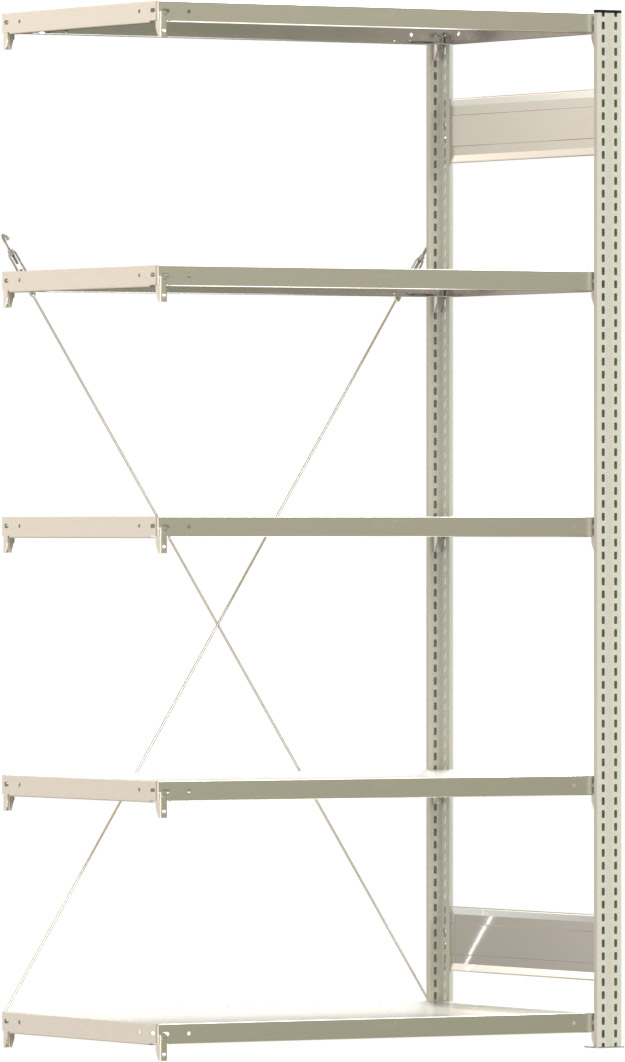 Fachbodenregal BERT - Breite: 100,5 cm - Tiefe: 60 cm - Höhe: 200 cm - 5 Böden - Anbauregal