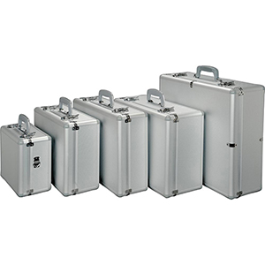 Multifunktions-Koffer, Aluminium, BxTxH 295x145x260 mm, Schaumstoffeinlage, silber
