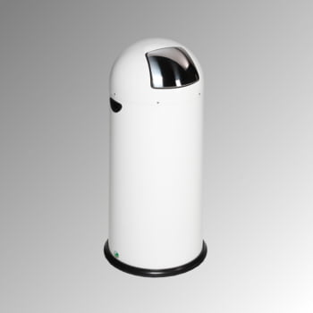 Mülleimer mit Einwurfklappe - 52 l - verkehrsweiß