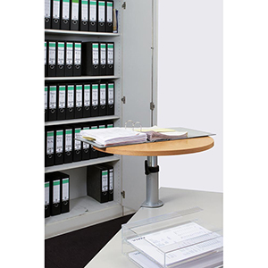 Tischpult, BxTxH 600x500x310-430 mm, Multiplex-Platte Buche, höhenverstellbar, neig- und drehbar, Klemmfuß