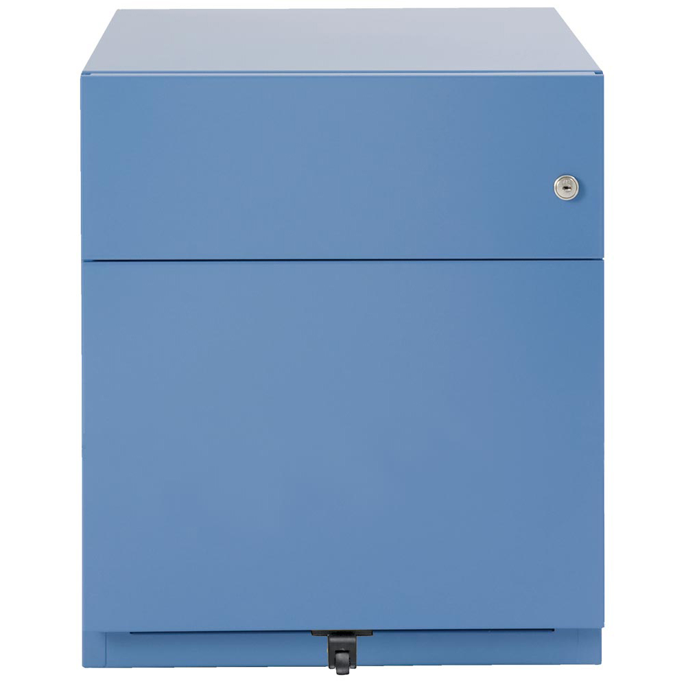 Rollcontainer, BxTxH 420x565x495 mm, 1 Schublade, 1 Hängeregistratur, seitliche Griffleisten, hellblau