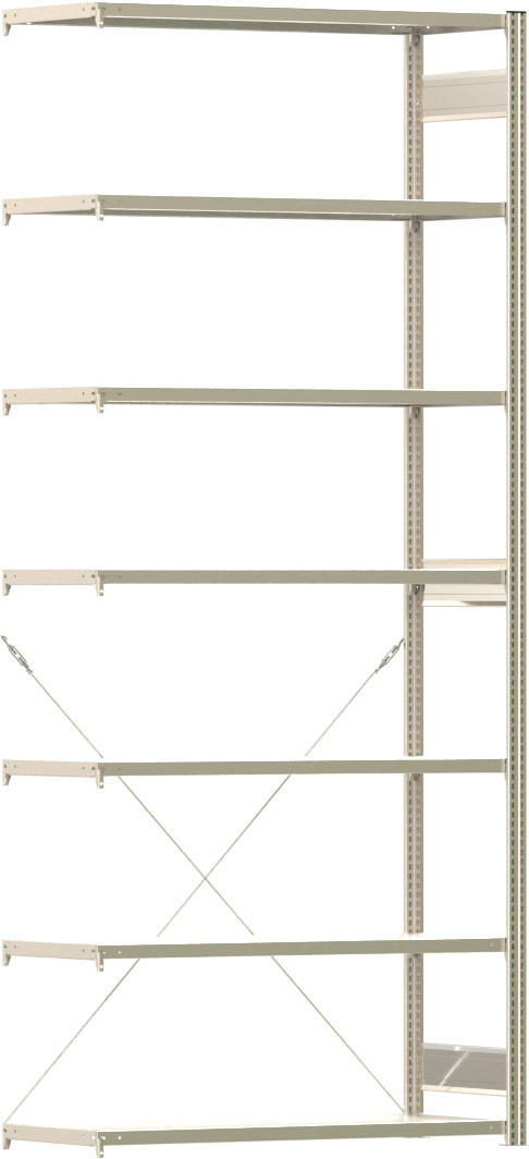 Fachbodenregal BERT - Breite: 128,5 cm - Tiefe: 50 cm - Höhe: 300 cm - 7 Böden - Anbauregal