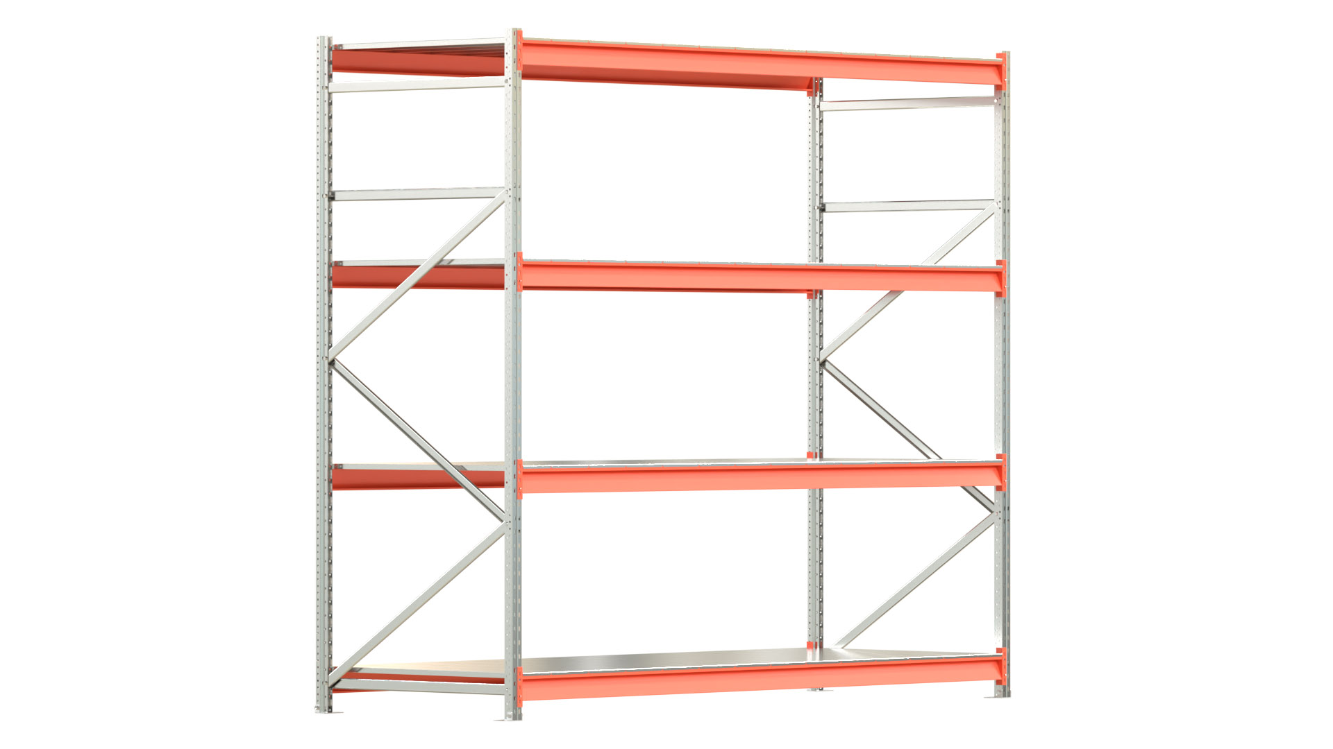 Weitspannregal EMMA - Höhe: 250 cm - Fachbreite: 270 cm - Tiefe: 100 cm - Grundfeld