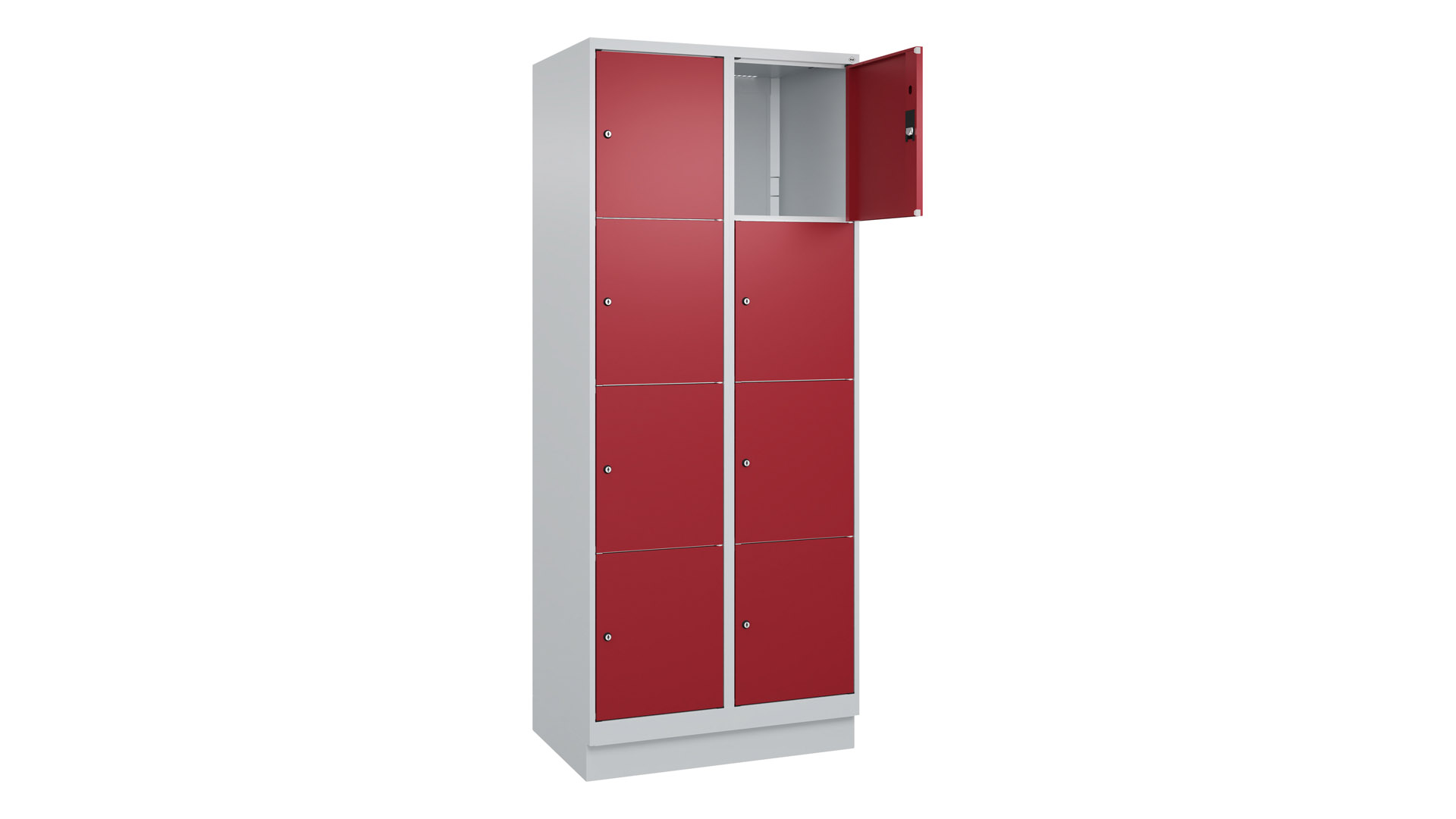 Fächerschrank, Breite 80 cm, Höhe 195 cm, Tiefe 50 cm, 8 Fächer