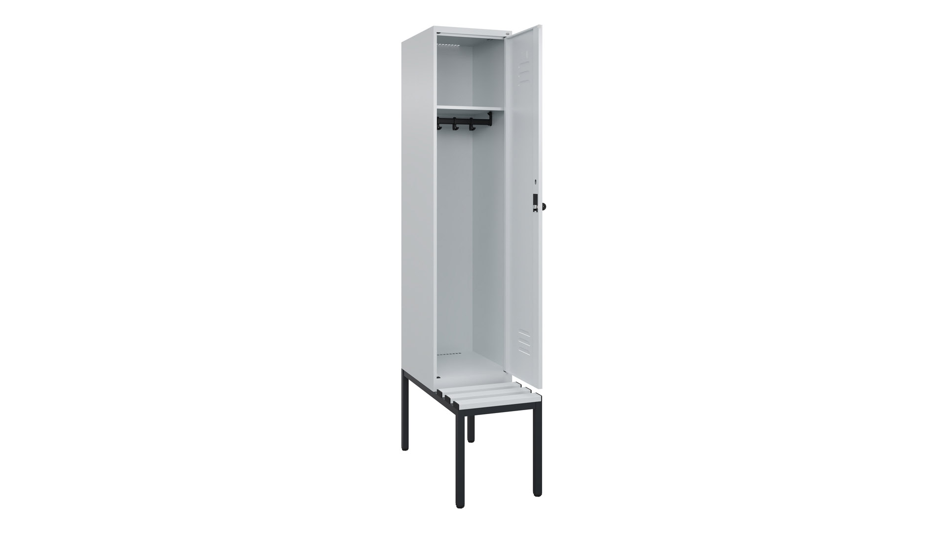 Spind - Garderobenschrank, Breite 40 cm, Höhe 212 cm, Tiefe 50 cm, 1 Abteile