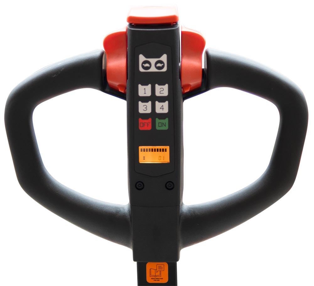 Hubwagen mit elektrischem Fahrantrieb und Waage, Traglast 2000 kg, Gabellänge 1150 mm, Bereifung Polyurethan